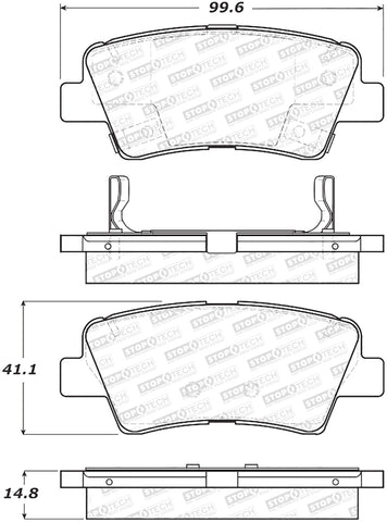 StopTech Street Brake Pads - Front - 308.18480