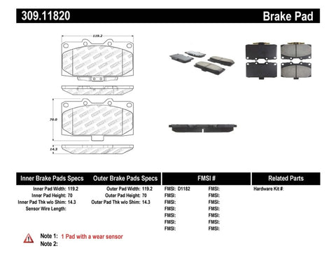 StopTech Performance 06-07 Subaru Impreza WRX/WRX STi Front Brake Pads - 309.11820