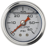 Autometer AutoGage 1.5in Liquid Filled Mechanical 0-60 PSI Fuel Pressure Gauge - Silver - 2179