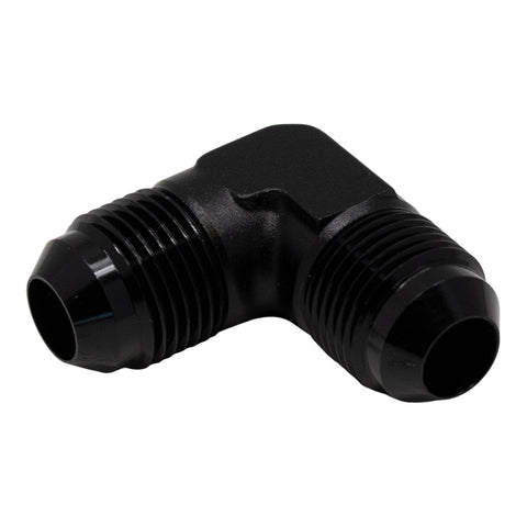 DeatschWerks 8AN Male Flare to 8AN Male Flare 90-Degree Fitting - Anodized Matte Black - 6-02-0208-B