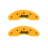 MGP 4 Caliper Covers Engraved Front & Rear JEEP Yellow finish black ch - 42013SJEPYL