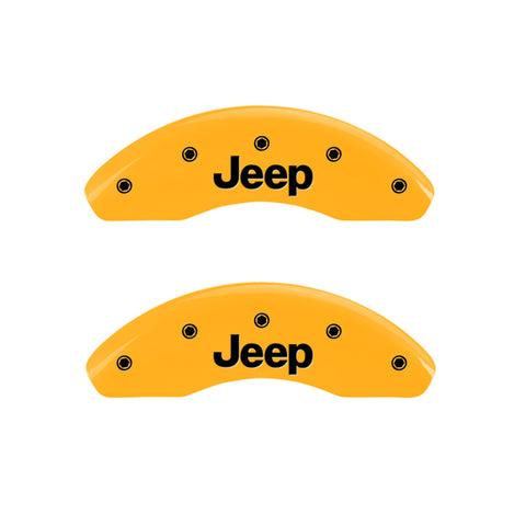 MGP 4 Caliper Covers Engraved Front & Rear JEEP Yellow finish black ch - 42016SJEPYL