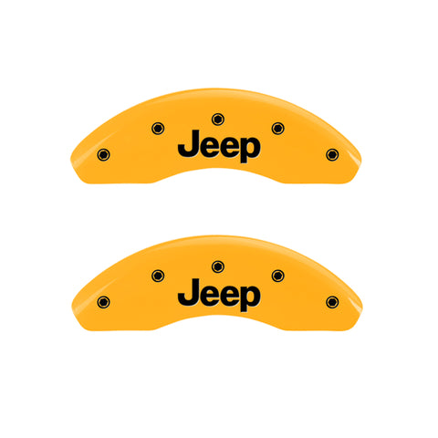 MGP 4 Caliper Covers Engraved Front & Rear JEEP Yellow finish black ch - 42013SJEPYL