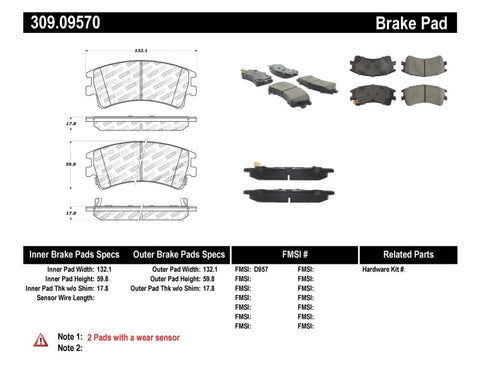 StopTech Performance Brake Pads - 309.09570