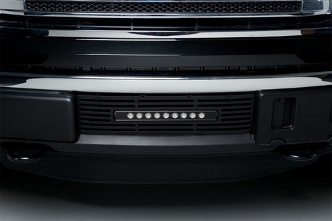 Putco 11-14 Ford F-150 - EcoBoost Bumper Grille Inserts - Black SS Bar and 10in Luminix Light Bar - 87182L