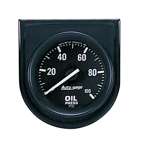 Autometer AutoGage Gauge Console 100psi Oil Pressure Gauge - Black Dial/Black Bezel - 2332