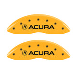 MGP 4 Caliper Covers Engraved Front & Rear Acura Yellow finish black ch - 39013SACUYL