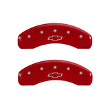 MGP 4 Caliper Covers Engraved Front & Rear Bowtie Red finish silver ch - 14030SBOWRD