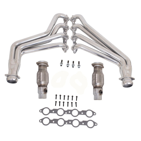 BBK 10-15 Camaro LS3 L99 Long Tube Exhaust Headers With Converters - 1-3/4 Silver Ceramic - 40210