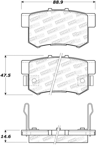 StopTech Sport Performance 97-02 Honda Accord Rear Brake Pads - 309.05371