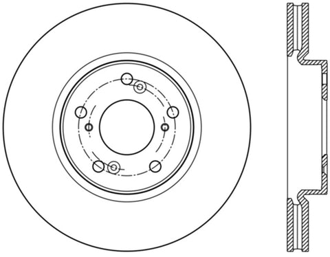 StopTech Slotted & Drilled Sport Brake Rotor Front Left 13 Honda Accord Sport - 127.40086L