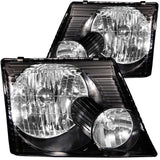 ANZO 2002-2005 Ford Explorer Crystal Headlights Black - 111058