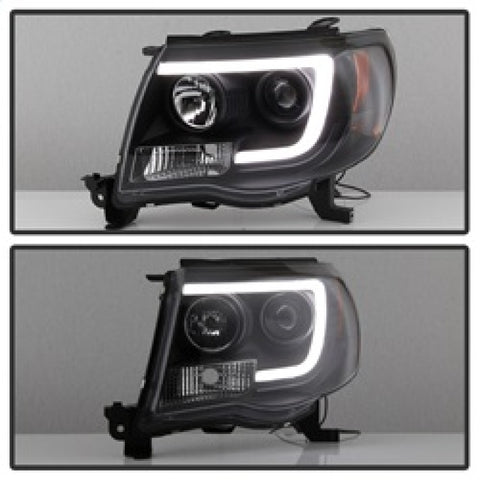 Spyder Toyota Tacoma 05-11 Projector Headlights - Light Bar DRL - Black PRO-YD-TT05V2-LB-BK - 5084514