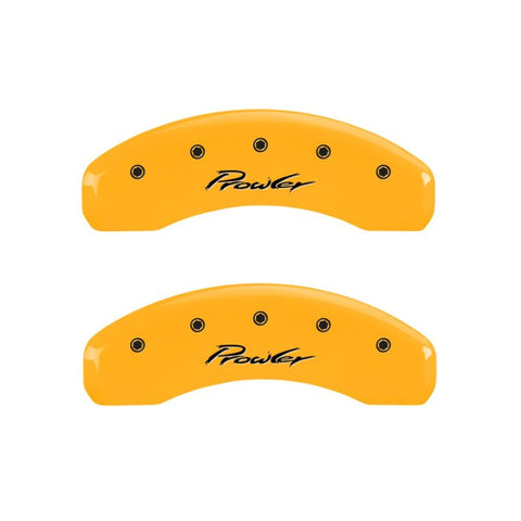 MGP 4 Caliper Covers Engraved Front & Rear 97-02 Chrysler Prowler Yellow Finish Black Prowler Logo - 32014SPRLYL