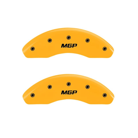 MGP Front set 2 Caliper Covers Engraved Front MGP Yellow finish black ch - 26003FMGPYL