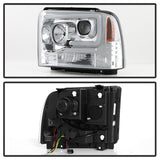 Spyder Platinum Ford F250/350/450 05-07 High-Power LED Module Proj. Headlights-Chrome (PRO-YD-FS05V2 - 5087904