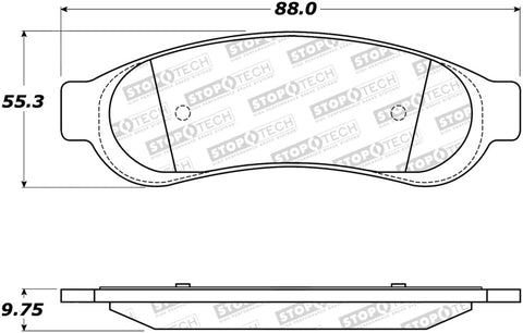 StopTech Sport Brake Pads w/Shims and Hardware - Rear - 309.10670