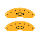 MGP 4 Caliper Covers Engraved F & R Bowtie Yellow Finish Black Char 2014 Chevrolet Express 2500 - 14243SBOWYL