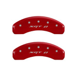 MGP 4 Caliper Covers Engraved Front & Rear SRT8 Red finish silver ch - 12088SSR8RD