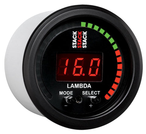 Autometer Stack Instruments 52mm Wideband Air-Fuel Ratio (LAMBDA) Gauge - Black - ST3403