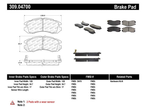 StopTech Performance Brake Pads - 309.04700