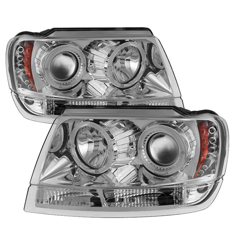 Spyder Jeep Grand Cherokee 99-04 Projector Headlights LED Halo LED Chrm - PRO-YD-JGC99-HL-C - 5011152