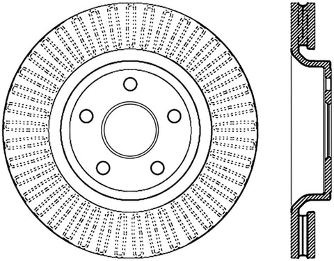 StopTech Drilled Sport Brake Rotor 11-17 Jeep Grand Cherokee (Exluding SRT8) - 128.58008R