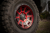 ICON Victory17x8.5 6x5.5 0mm Offset 4.75in BS Satin Black w/Red Tint Wheel - 3017858347SBRT