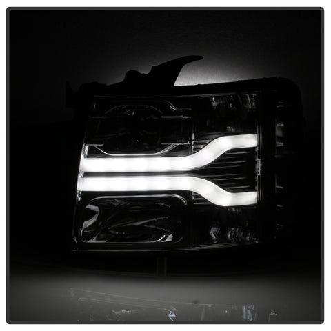 Spyder Chevy Silverado 1500 07-13 Version 3 Projector Headlights - Smoke PRO-YD-CS07V3-LBDRL-SM - 5083623