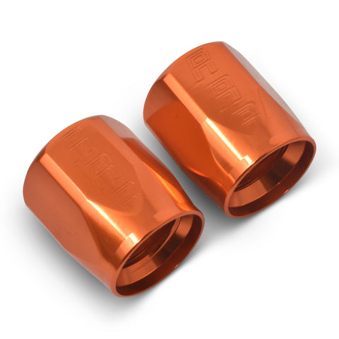 Russell Performance 2-Piece -10 AN Anodized Full Flow Swivel Hose End Sockets (Qty 2) - Orange - 615544