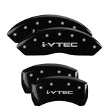 MGP 4 Caliper Covers Engraved Front & Rear i-Vtec Black finish silver ch - 39014SIVTBK