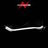 ANZO 2013-2015 Hyundai Genesis Projector Headlights w/ Plank Style Design Black (HID Compatible) - 121511