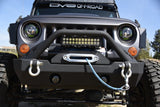 DV8 Offroad 07-18 Jeep Wrangler JK/JL FS-15 Steel Stubby Front Bumper w/ Fog Lights - FBSHTB-15