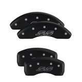 MGP 4 Caliper Covers Engraved Front Gen 5/Camaro Engraved Rear Gen 5/RS Red finish silver ch - 14240SCR5RD