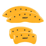MGP 4 Caliper Covers Engraved Front & Rear MGP Yellow finish black ch - 14231SMGPYL