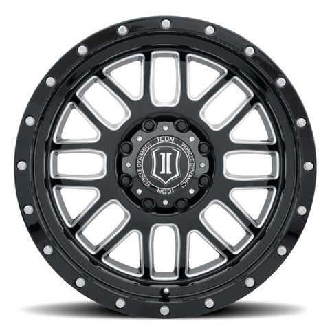 ICON Alpha 20x9 8x6.5in 19mm Offset 5.75in BS Gloss Black Milled Spokes Wheel - 1220908057GBMW