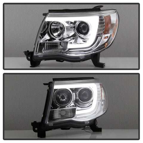 Spyder Toyota Tacoma 05-11 Projector Headlights - Light Bar DRL - Chrome PRO-YD-TT05V2-LB-C - 5084668