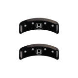 MGP 4 Caliper Covers Engraved Front Honda Engraved Rear H Logo Black finish silver ch - 20130SHOHBK