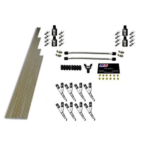 Nitrous Express 8 Cyl SSV/Std Plumbing Kit w/o Solenoids w/300HP Jets (Incl Hardware) - 13390