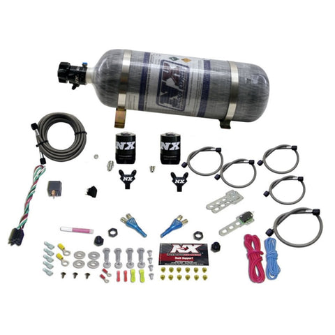 Nitrous Express Dual Nozzle Sport Compact Nitrous Kit (35-50-75HP) w/12lb Bottle - 20616-12