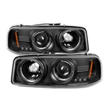 Spyder GMC Sierra 1500/2500/3500 99-06 Projector Headlights LED Halo LED Black PRO-YD-CDE00-HL-BK - 5009357