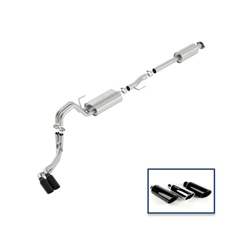 Ford Racing 15-18 F-150 5.0L Cat-Back Touring Exhaust System - Side Exit Black Chrome Tips - M-5200-F1550RTBA