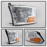 Xtune Dodge Ram 1500 09-12 ( Non Quad Headlights ) Crystal Headlights Chrome HD-JH-DR09-AM-C - 9022937