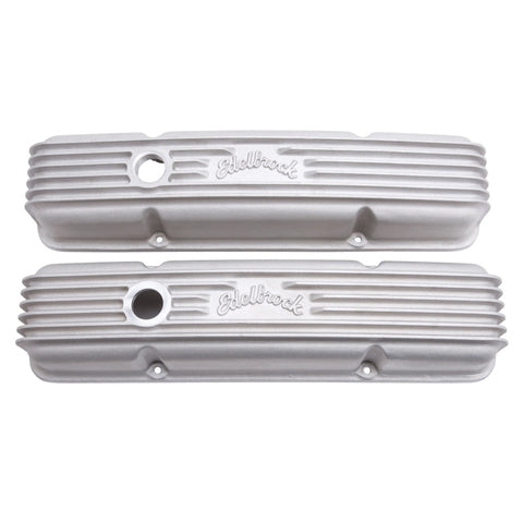 Edelbrock Valve Cover Classic Series Chevrolet 1959-1986 262-400 CI V8 w/ Oil Fill Hole Satin - 41449