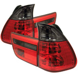 Spyder BMW E53 X5 00-06 4PCS Euro Style Tail Lights- Red Smoke ALT-YD-BE5300-RS - 5000842