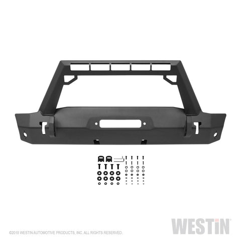 Westin 18-19 Jeep Wrangler JL Stubby Front Bumper - Textured Black - 59-80085