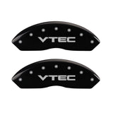 MGP 4 Caliper Covers Engraved Front & Rear Vtech Black finish silver ch - 20199SVTCBK