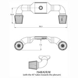 Spectre Plenum Kit - Ultra Low Dual 45/90 Degree Tubes - 764