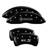 MGP 4 Caliper Covers Engraved Front Lincoln Engraved Rear Star logo Black finish silver ch - 36010SLC1BK