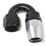 Russell Performance -12 AN Black/Silver 180 Degree Tight Radius Full Flow Swivel Hose End - 613533